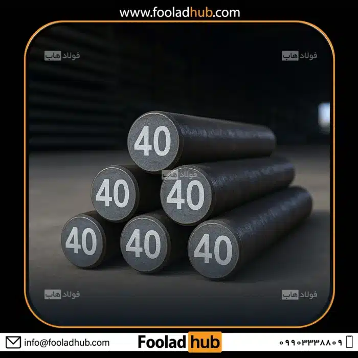تصویری شماتیک از انبار فولاد هاب جهت نمایش محصول با عنوان میلگرد MO40 قطر 40 میلی‌متر